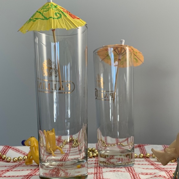 PALLINI High Ball Cocktail Glasses with Gold Design Set/2 - VINTAGE - Picture 9 of 13
